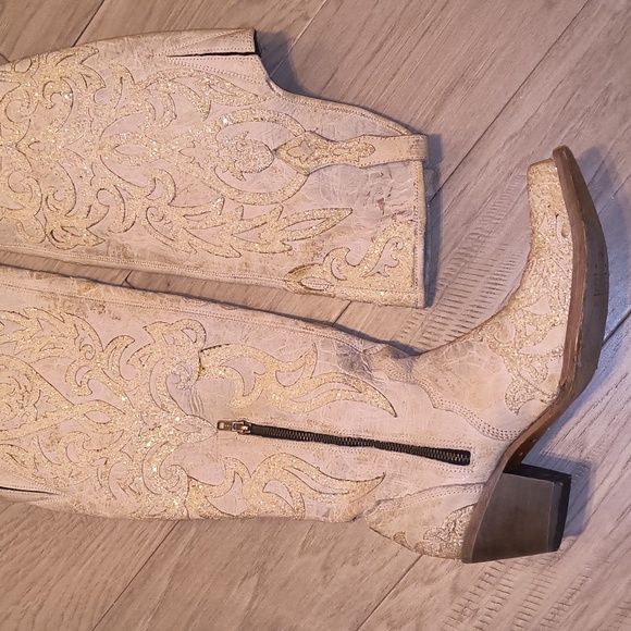 Corral Beige Glitter Overlay Boot - Picture 5 of 16